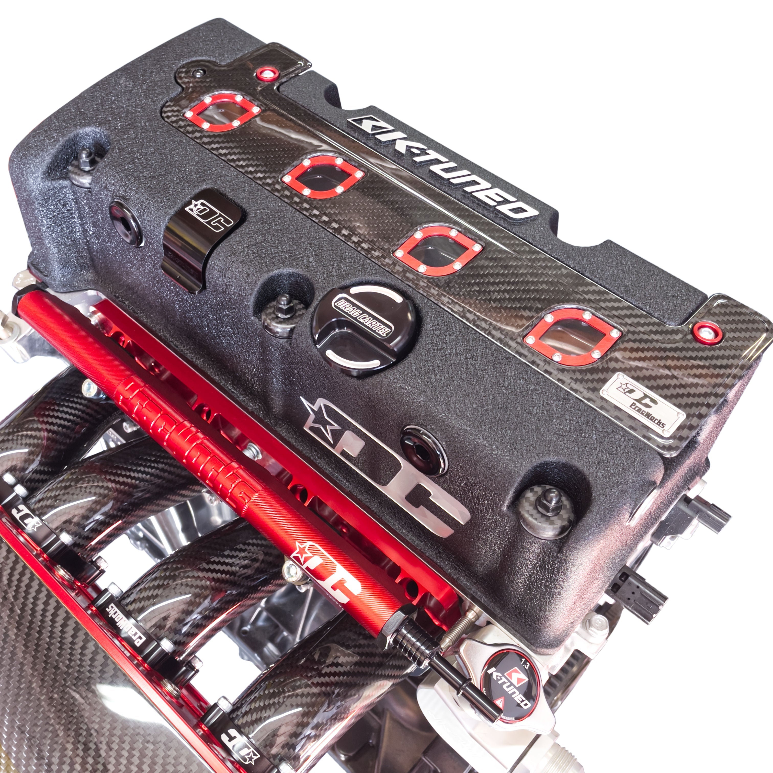 K-Series Coil Pack Carbon Fiber Cover on the eninge