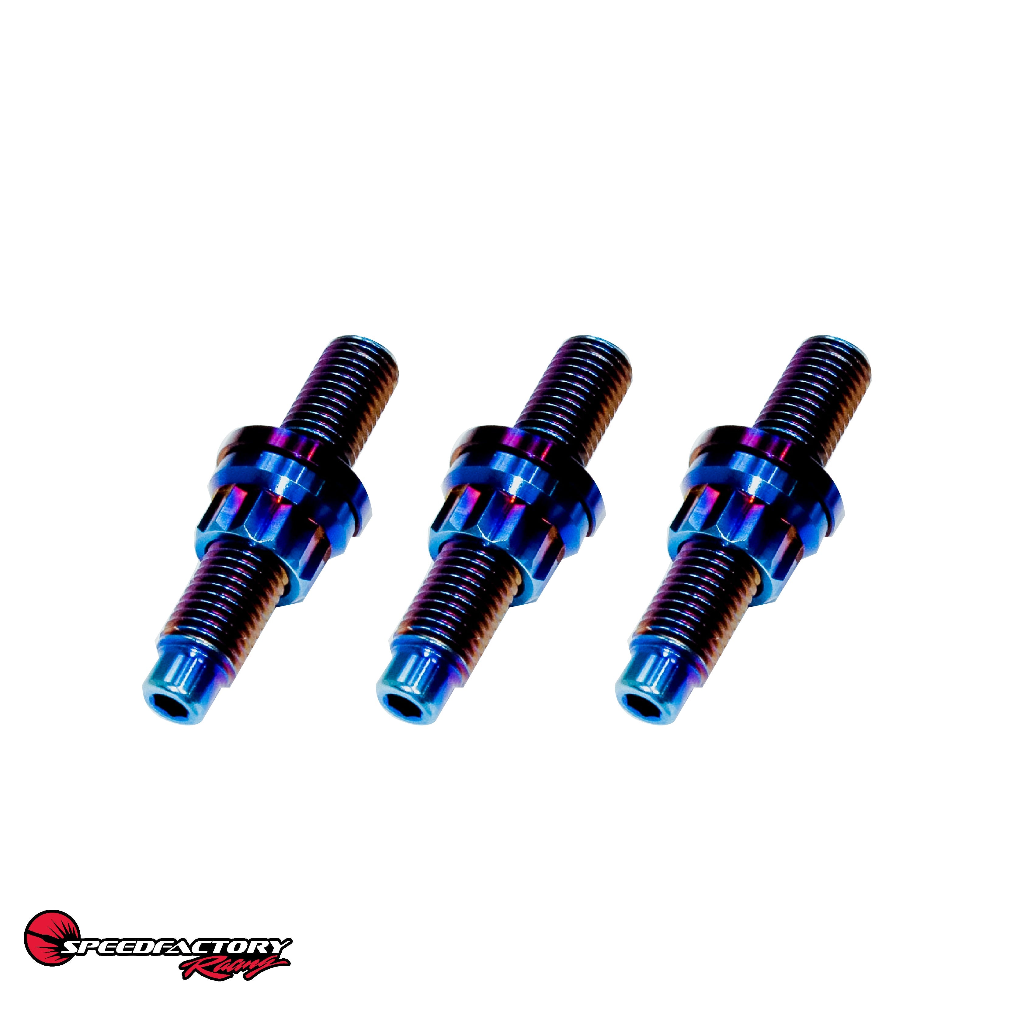 SpeedFactory Racing Titanium M10 x 1.25mm x 55mm Intake or Exhaust Manifold Stud / Nut / Washer (Single Stud Set)