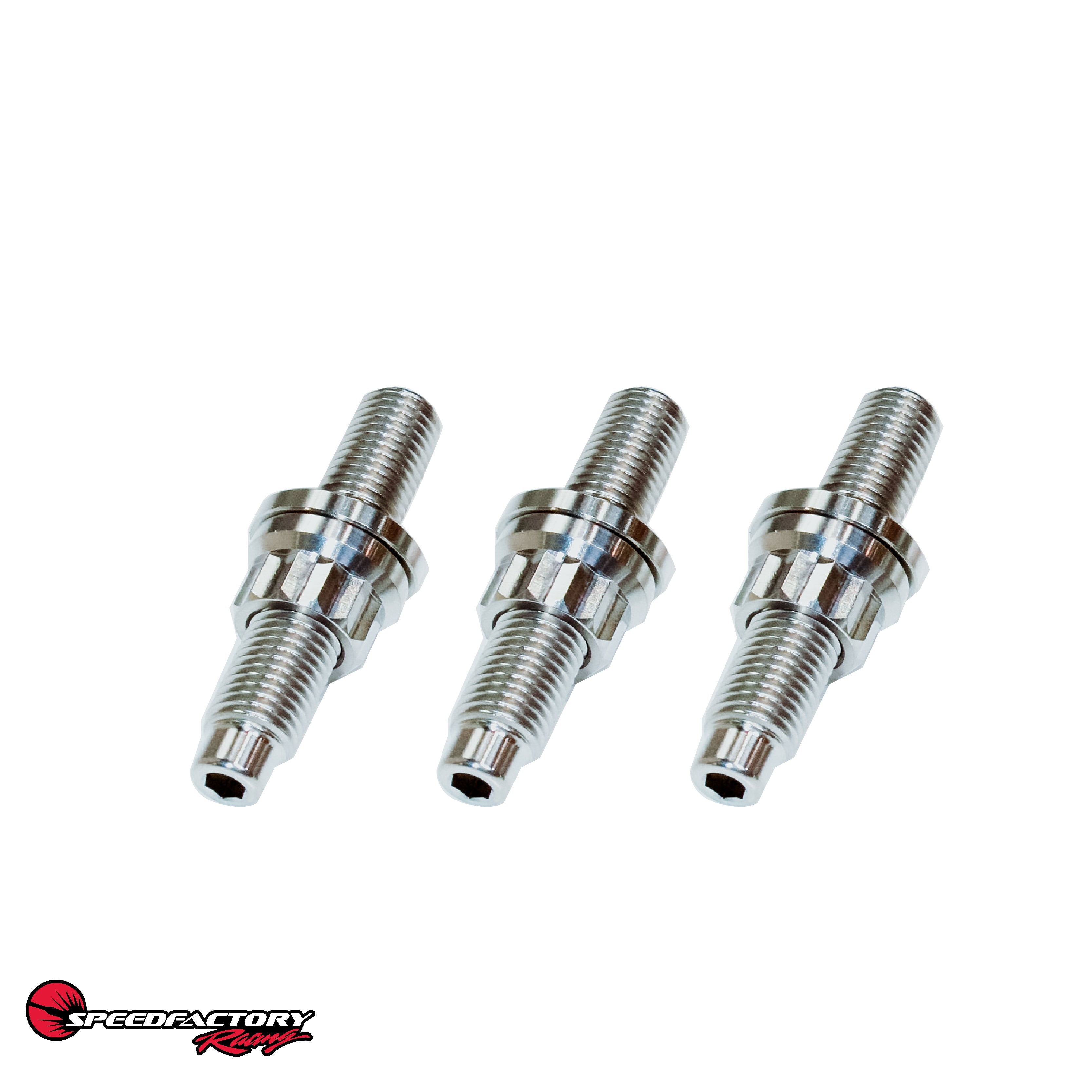 SpeedFactory Racing Titanium M10 x 1.25mm x 55mm Intake or Exhaust Manifold Stud / Nut / Washer (Single Stud Set)