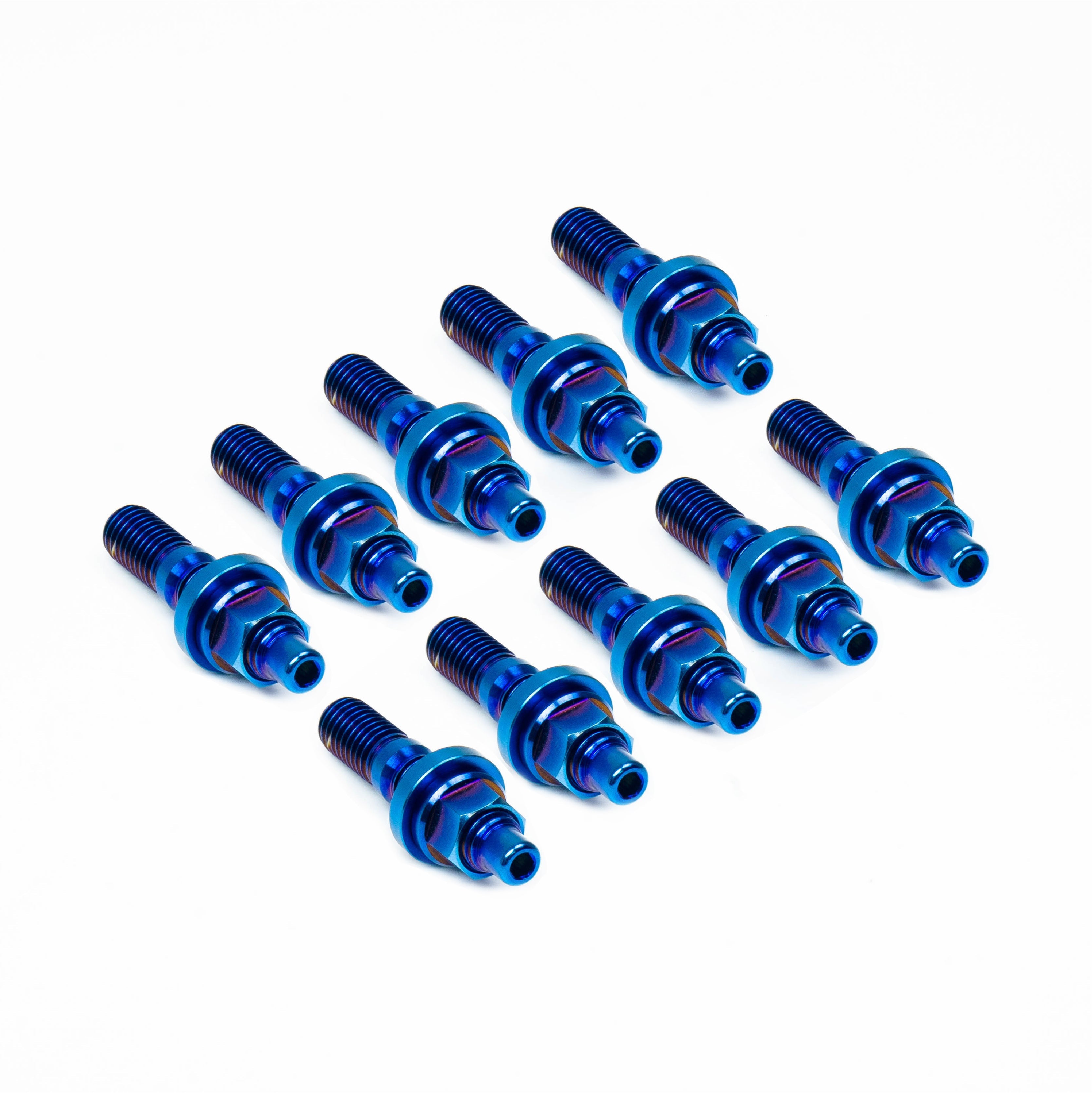 SpeedFactory Racing Titanium Intake/Exhaust Manifold Stud Kit w/ 6-Point Nuts (10 Piece Kit)