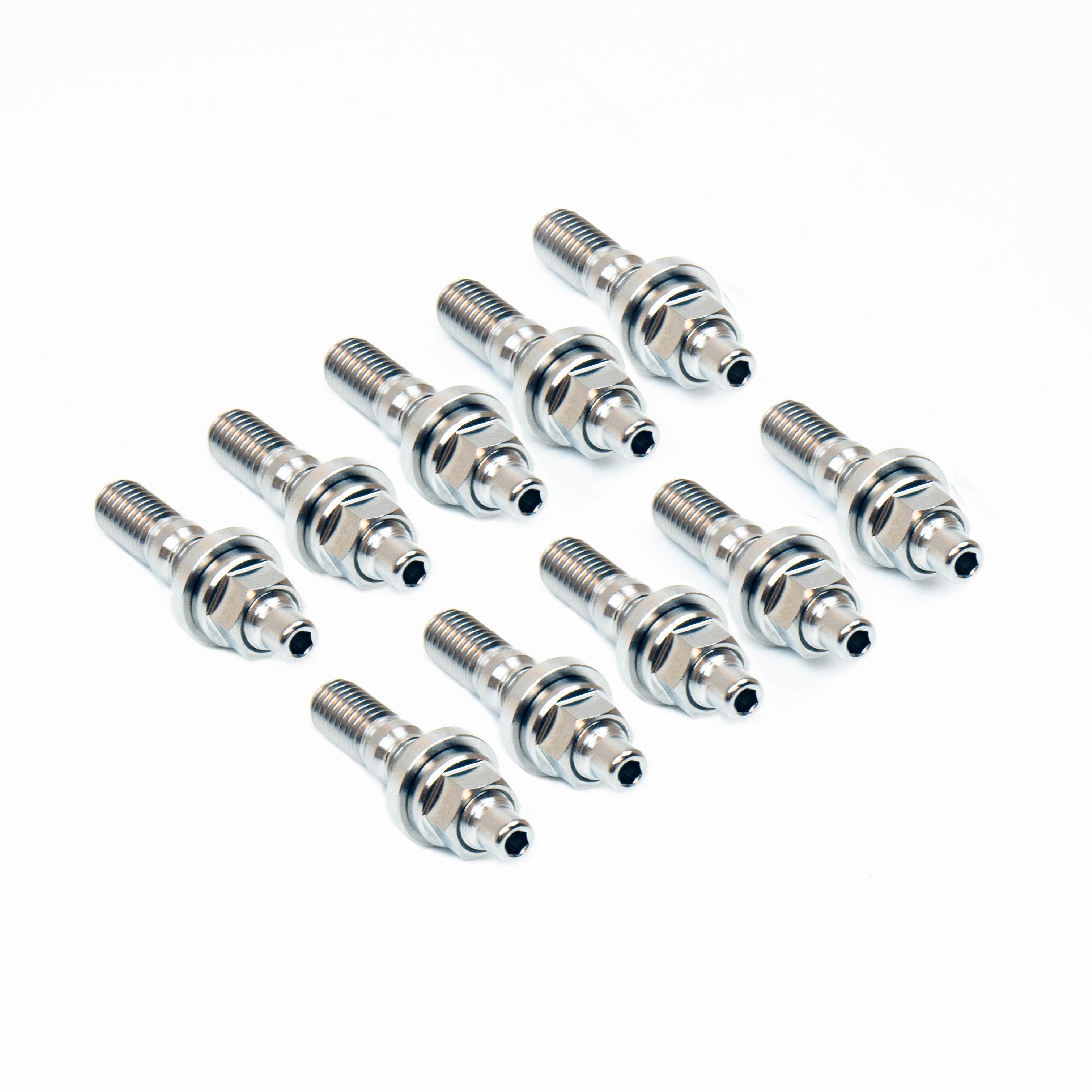 SpeedFactory Racing Titanium Intake/Exhaust Manifold Stud Kit w/ 6-Point Nuts (10 Piece Kit)